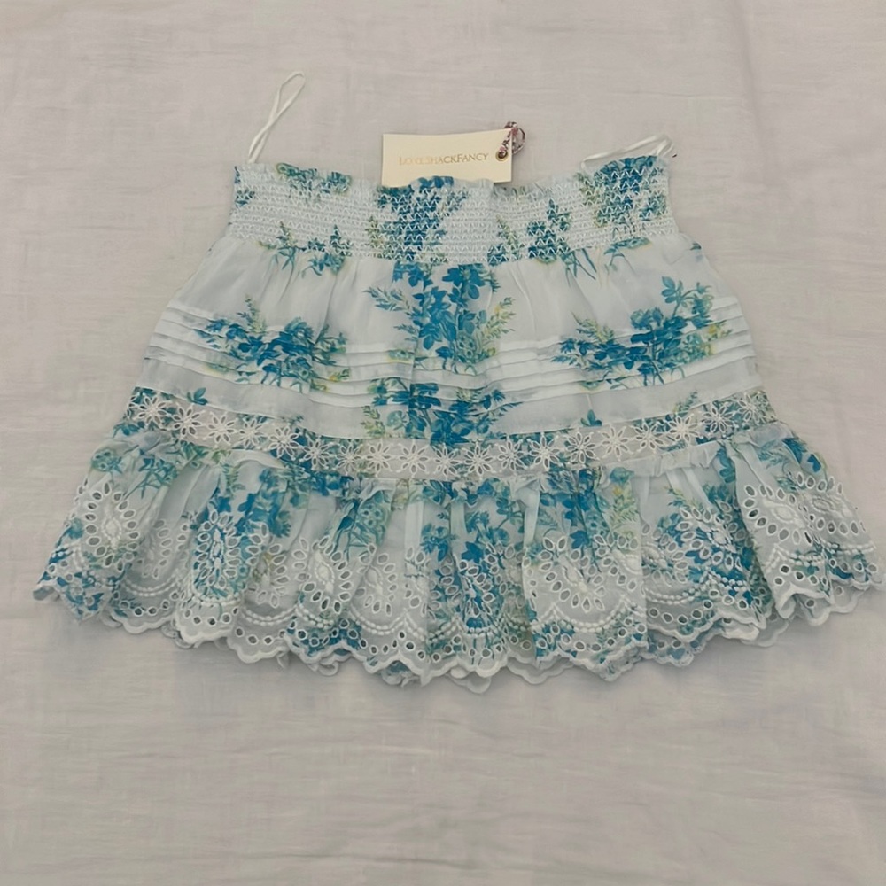 LoveShackFancy Magic Turquoise Jimena Skirt